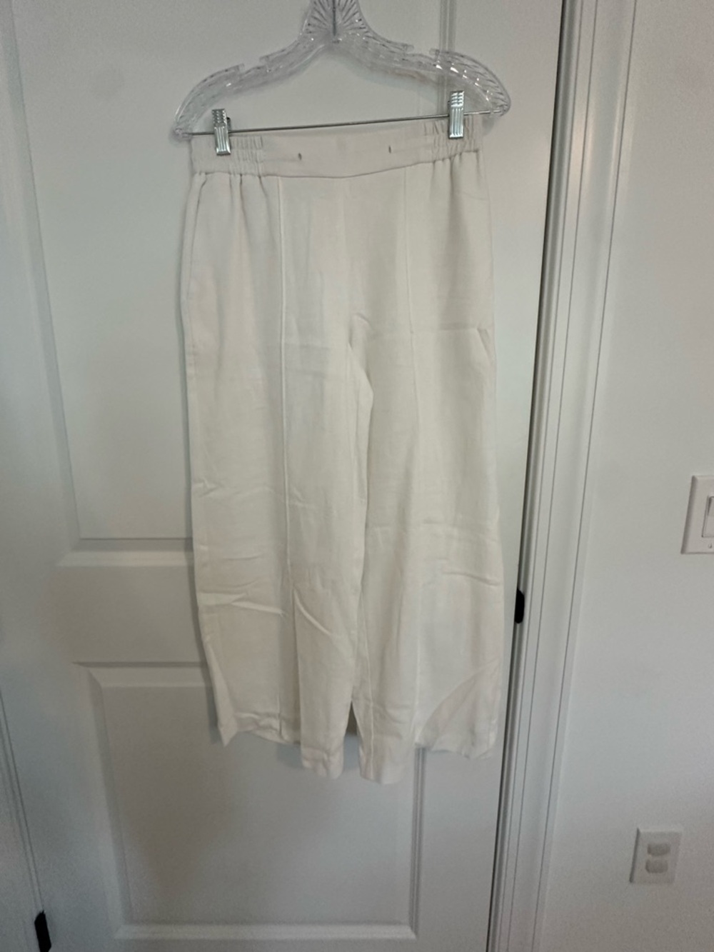 Nine West White Elastic-Waist Crop Pants